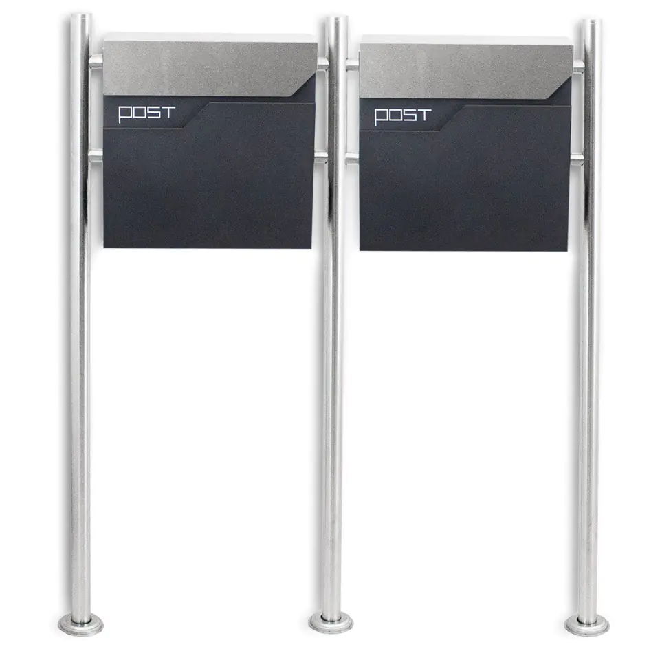 MODERN MAILBOX FOR DOUBLE LETTERS WITH NEWSPAPER FREESTANDING at Wasserman.eu