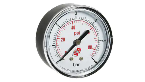 ⁨Standard pressure gauge with rear connection, dia. 40mm, 0-2.5bar, G1/8, M40A. PL003G18⁩ at Wasserman.eu