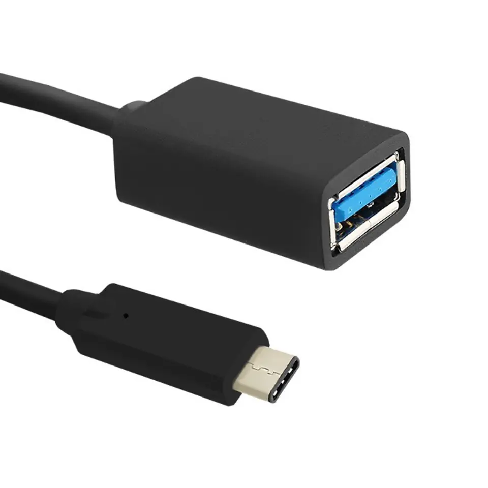 ⁨Kabel USB 3.1 typ C męski | USB 3.0 A żeński | 0.25m⁩ w sklepie Wasserman.eu