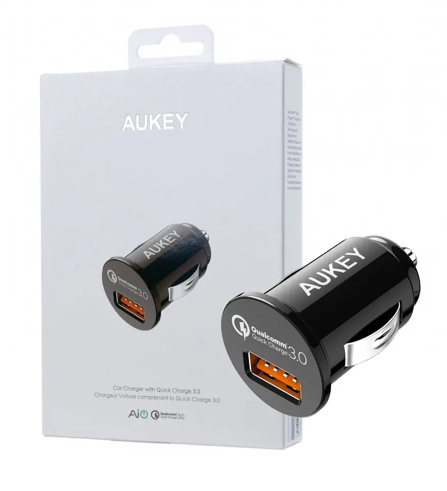 Car charger CC-T13 ultra fast 1xUSB Quick Charge 3.0 3A 18W 12g at Wasserman.eu