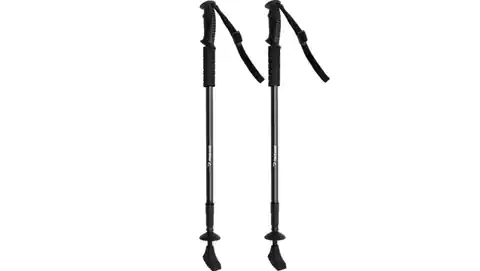⁨Black trekking poles + 00008860 accessories⁩ at Wasserman.eu