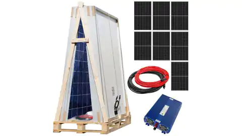 ⁨Zestaw solarny 2850W do grzania wody w bojlerach: Przetwornica ECO Solar Boost 3kW+7x Panel solarny+2x Kabel solarny+Złącza MC4⁩ w sklepie Wasserman.eu