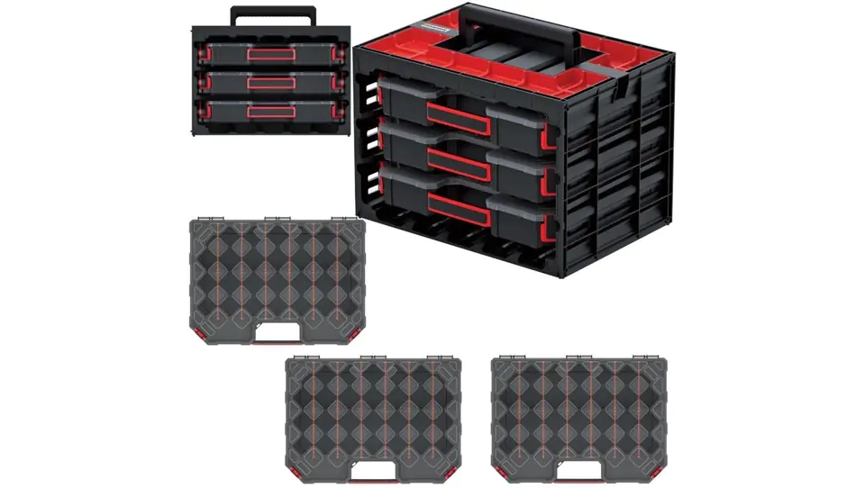 ⁨Szafka z 3x organizer z przegrodami na narzędzia i akcesoria 390x284x60mm Kistenberg TAGERCASE 40⁩ w sklepie Wasserman.eu