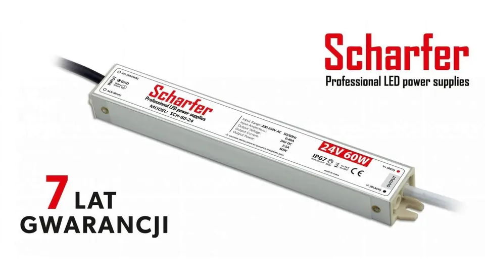 Hermetische LED-Stromversorgung 24V 60WScharfer 7Y im Wasserman.eu