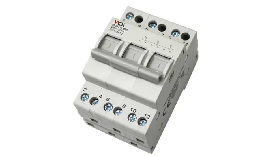 ⁨Przełącznik sieć-agregat przełącznik zasilania VCX 3P 63A 1-0-2 przełącznik wyboru zasilania⁩ w sklepie Wasserman.eu