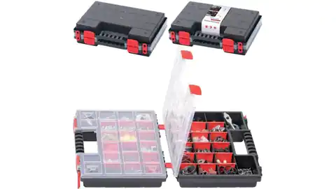 ⁨Double organizer with compartments for tools and accessories 344x249x100mm Kistenberg NORS 35 DUO⁩ at Wasserman.eu