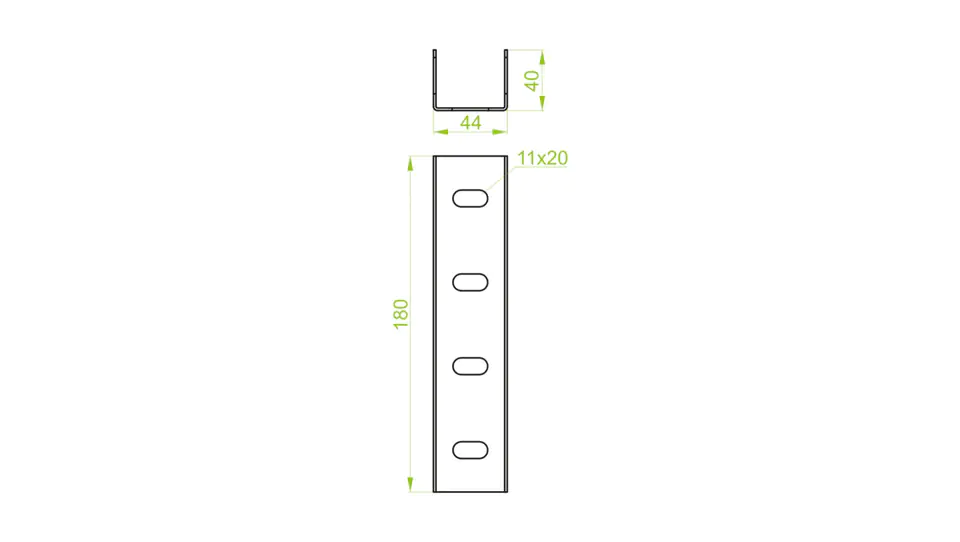 ⁨Channel connector 44x40x180mm LC40H40 660401⁩ at Wasserman.eu