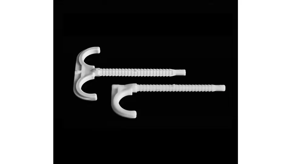 ⁨Double hook 77 polypropylene for wiring pipes H77/2 white 10255 /100pcs/⁩ at Wasserman.eu