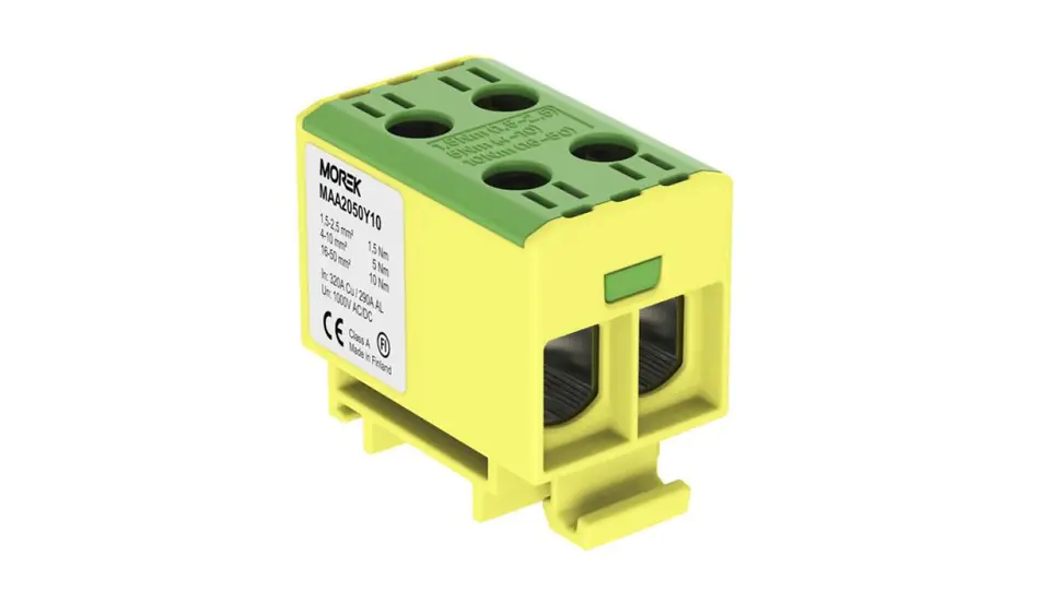 ⁨OTL50-2 connector yellow-green 2xAl/Cu 1,5-50mm2 1000V Universal terminal MAA2050Y10⁩ at Wasserman.eu