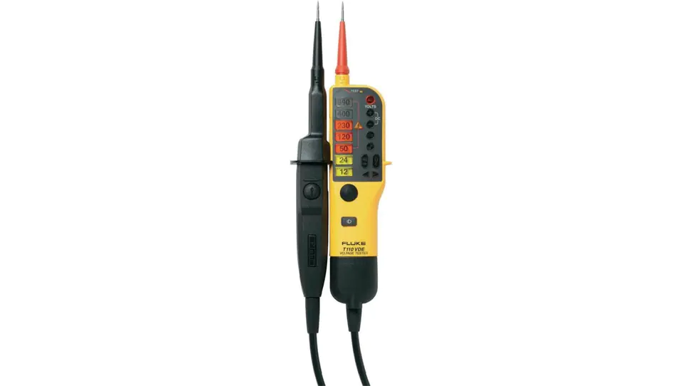 ⁨Tester dwubiegunowy napięcia i ciągłości obwodu LED 12-690V AC IP64 FLUKE T110 4016950⁩ w sklepie Wasserman.eu