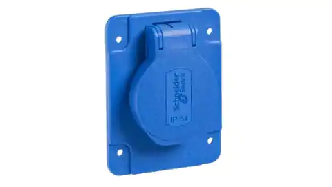 ⁨Gniazdo PK niebieskie 2p+PE 10/16A 250 V francuskie IP54 tablicowe PKN61B⁩ w sklepie Wasserman.eu