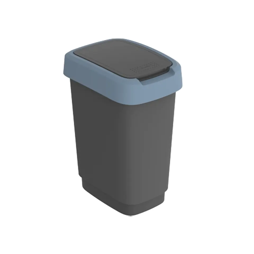 ⁨Trash bin swing Rotho Twist 10L black-dark blue⁩ at Wasserman.eu