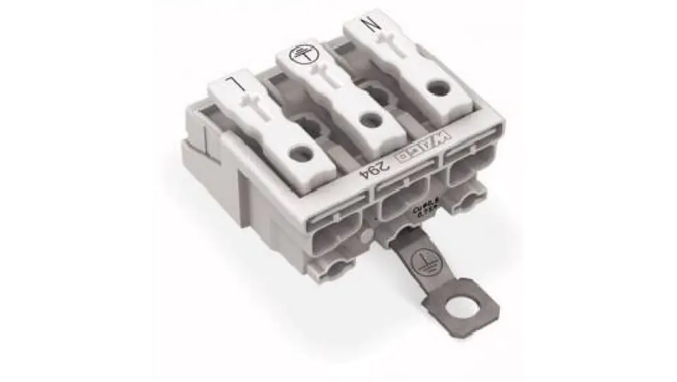 ⁨3-pole power connector without feet with contact PE 294-4413⁩ at Wasserman.eu