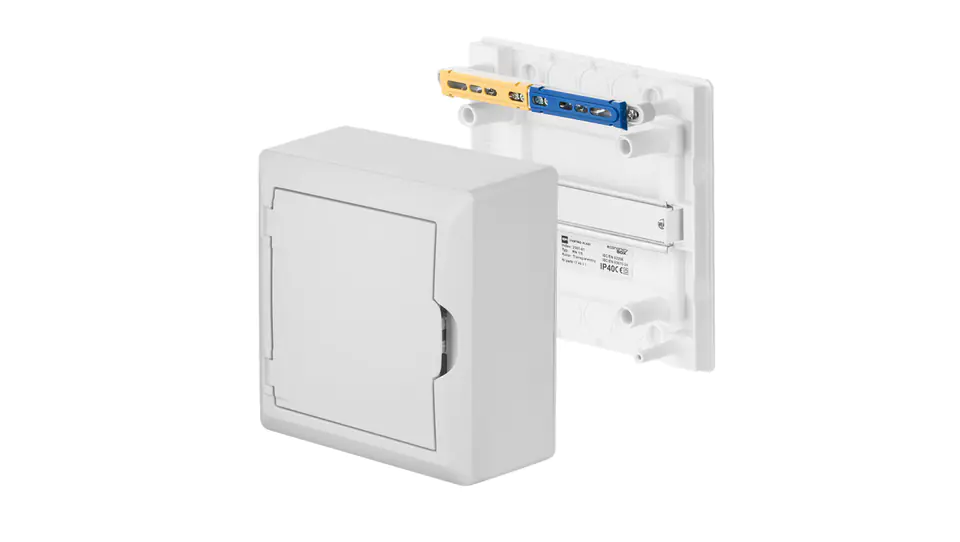 ⁨Rozdzielnica modułowa 1x6 n/t ECONOMIC BOX RN 1/6 drzwi białe (N+PE) IP40 2501-00⁩ w sklepie Wasserman.eu