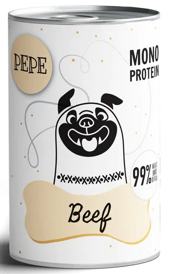 ⁨Paka Zwierzaka PEPE Beef (wołowina) puszka 400g⁩ w sklepie Wasserman.eu