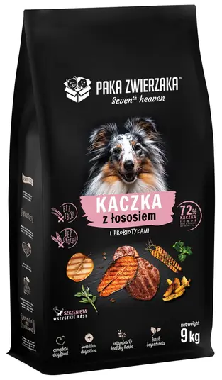 ⁨Paka Zwierzaka Seventh Heaven Puppy Kaczka z łososiem 9kg⁩ w sklepie Wasserman.eu