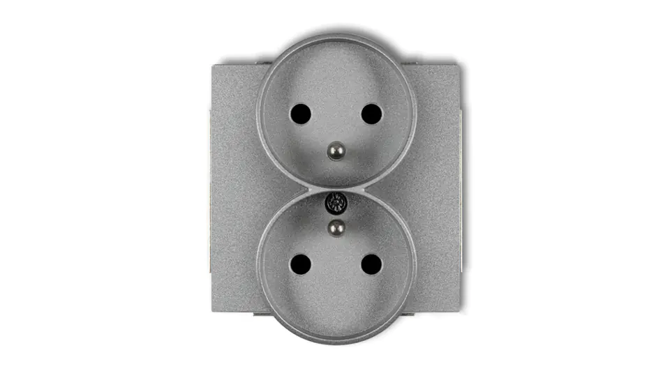 ⁨DECO Soft Socket double z/u for frame silver metallic 7DGPRSO-2zp⁩ at Wasserman.eu