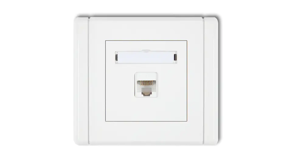 ⁨FLEXI Computer socket single 1xRJ45, cat. 5e, 8-pin white FGK-1⁩ at Wasserman.eu