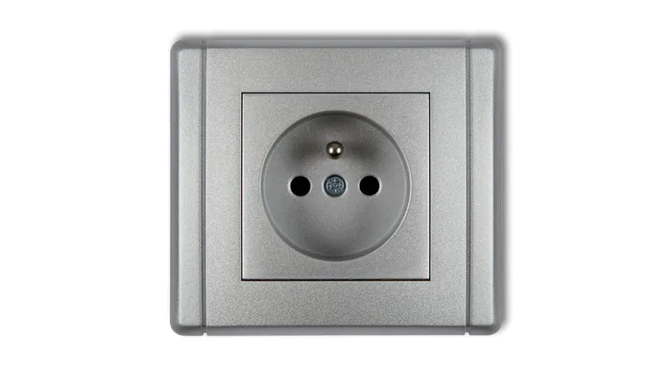 ⁨FLEXI Single socket with/u 2P+Z silver metallic 7FGP-1zp⁩ at Wasserman.eu