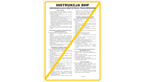 ⁨Tabliczka ostrzegawcza PCV /Instrukcja obowiązujaca wszystkich pracowników/ IB01/P⁩ w sklepie Wasserman.eu