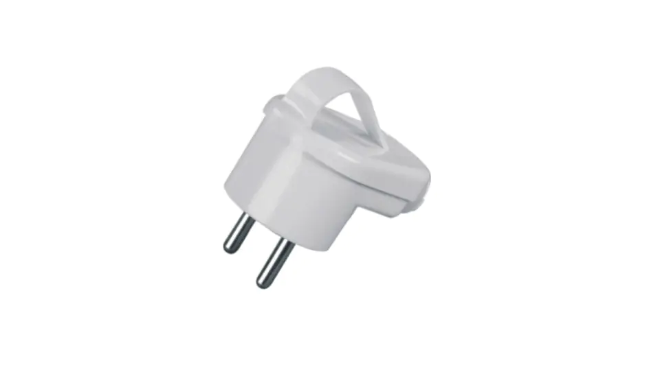 ⁨Angle plug z/u 16A 250V with dismountable eye white WT-16Z/WHITE⁩ at Wasserman.eu