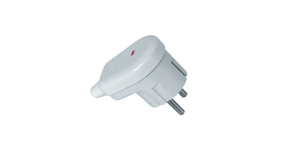 ⁨Angled plug 2P+Z with backlight, white⁩ at Wasserman.eu