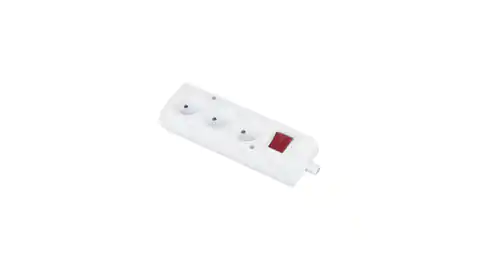 ⁨Portable triple socket 16A 2P 250V with switch white GN-360WS⁩ at Wasserman.eu