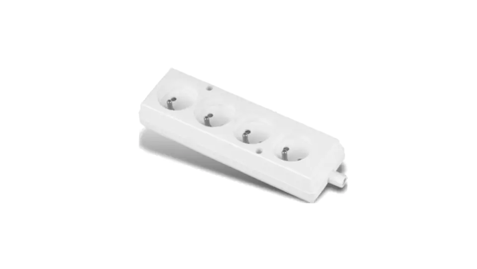 ⁨Gniazdo przenośne czterokrotne 16A 2P+Z 250V białe GN-470⁩ w sklepie Wasserman.eu