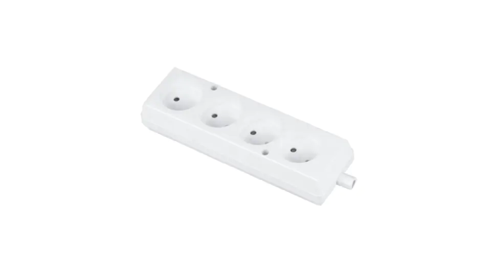 ⁨Portable socket four fold 16A 2P 250V white GN-460⁩ at Wasserman.eu