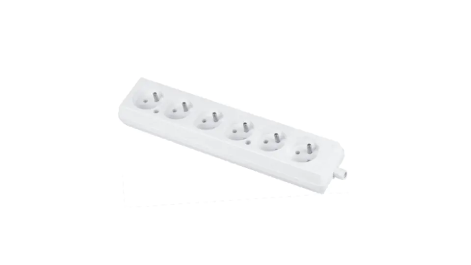 ⁨Portable socket six-fold 16A 2P+Z 250V white GN-670⁩ at Wasserman.eu