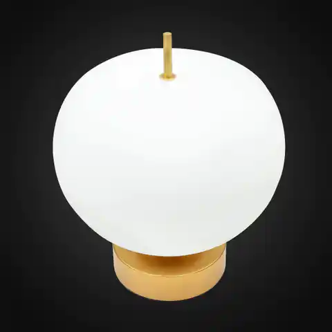 ⁨Ekskluzywna lampa LED stołowa złoto biała Apple T: Altavola Design (Barwa światła delikatnie ciepła, Kolor biały opalowy, Możliwość ściemniania nie)⁩ w sklepie Wasserman.eu