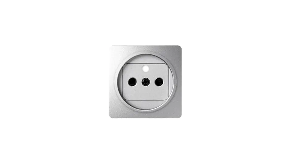 ⁨Simon 82 Single Socket Cover Grounded With Aluminum Shutters 82068-93⁩ at Wasserman.eu