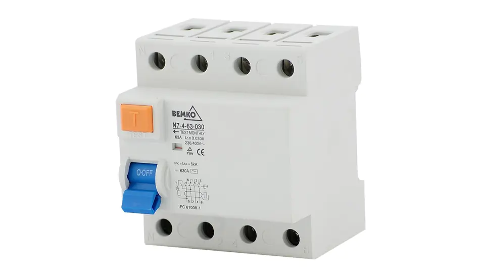 ⁨Residual current circuit breaker 4P 40A 30mA AC A05-N7-4-40-030⁩ at Wasserman.eu