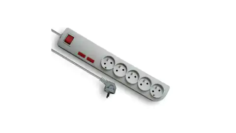 ⁨5-socket surge protection extender with 3m white PSF2-503⁩ at Wasserman.eu
