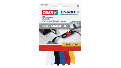⁨Velcro for cable tying CABLE MANAGER S 20cm 12mm multicolor set of 5pcs. 55236-00000-01⁩ at Wasserman.eu