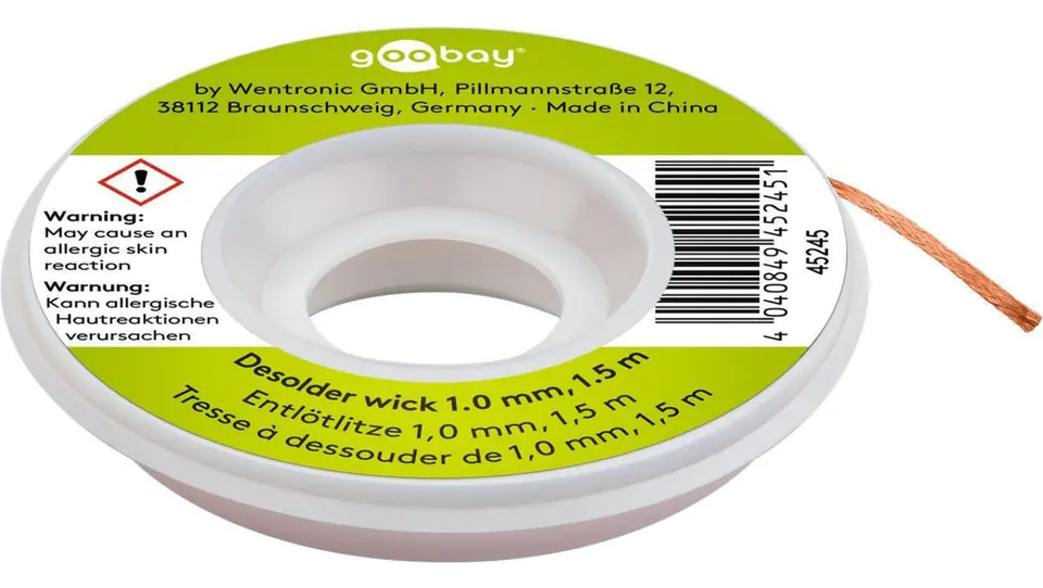 ⁨Soldering braid 1mm x 1,5m 45245⁩ at Wasserman.eu