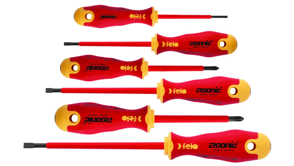 ⁨Set of 6 Screwdrivers 3.0 4.0 5.5 6.5 PH1 PH2 Insulated 1000V Ergonic 400 VDE 41396198⁩ at Wasserman.eu