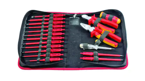 ⁨Set of 14 screwdrivers with replaceable handle insulated 1000V E-Smart + insulated pliers + insulated cutters 6391904⁩ at Wasserman.eu