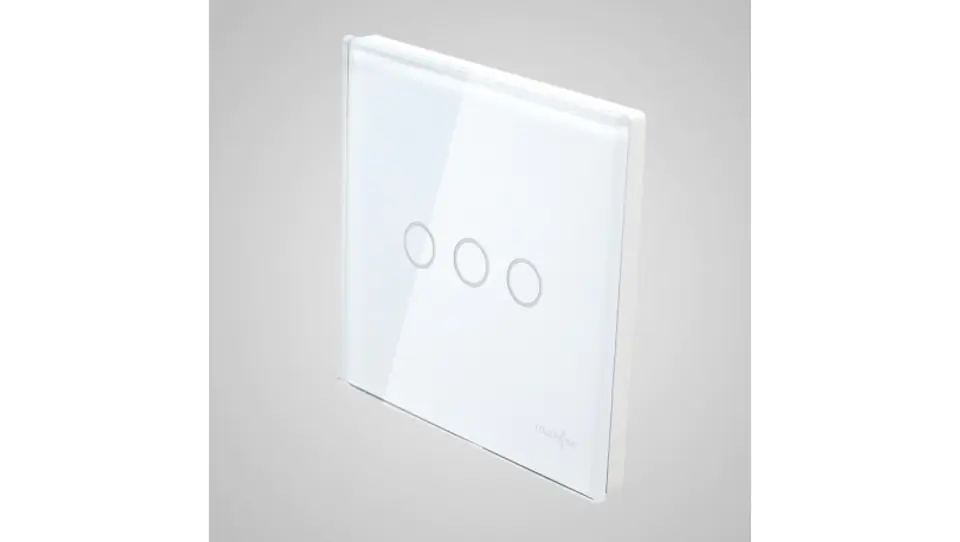 ⁨TouchMe Large glass panel, triple connector, white TM703W⁩ at Wasserman.eu