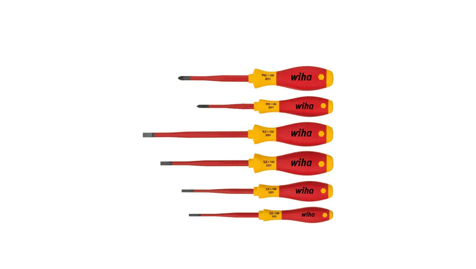 ⁨Set of 6 insulated SoftFinish Electric insulated screwdrivers Slim flat + PH⁩ at Wasserman.eu