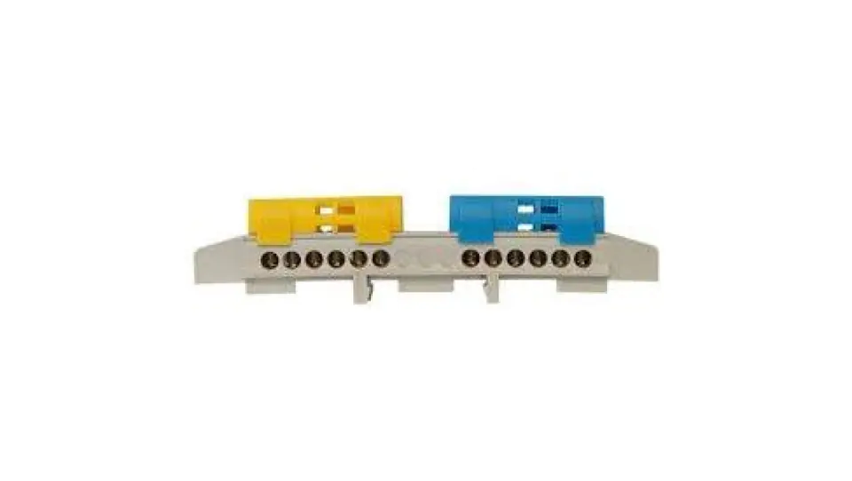 ⁨Terminal block for rail 2x6-lane split blue/yellow TH35 IP20 E.4176⁩ at Wasserman.eu