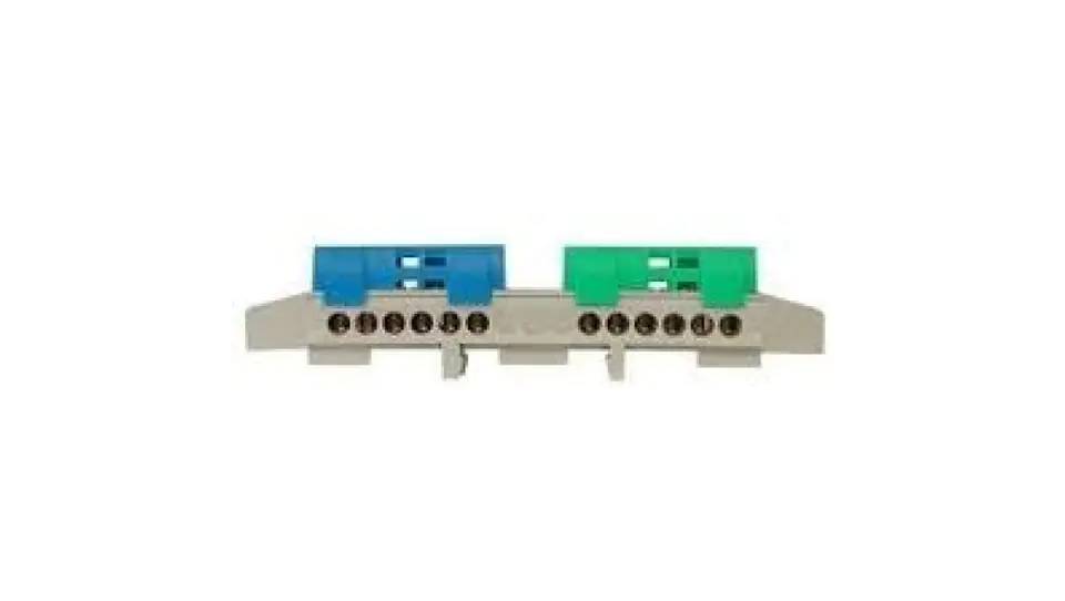 ⁨Terminal block for 2x6-lane split rail blue / green TH35 IP20 E.4177⁩ at Wasserman.eu