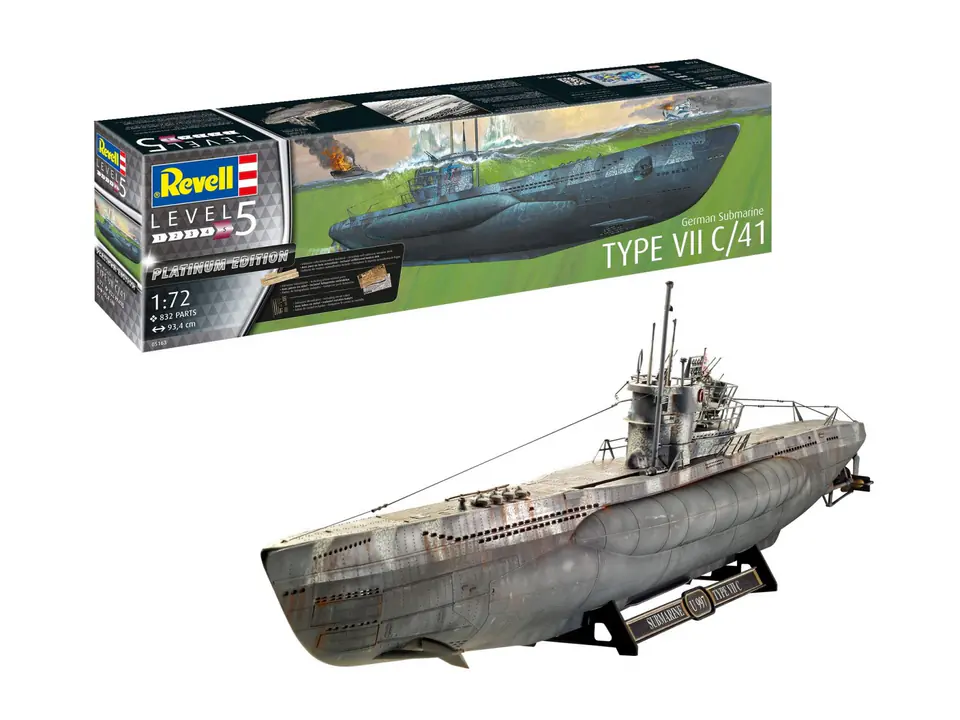 ⁨Plastic model German submarine type VII C/41 1/72⁩ at Wasserman.eu