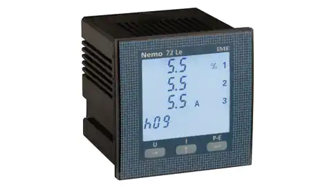 ⁨Network parameter meter NEMO 72-LE panel mount 1-5A 500V A80-265VAC/100-300VDC pulse output MF72411⁩ at Wasserman.eu