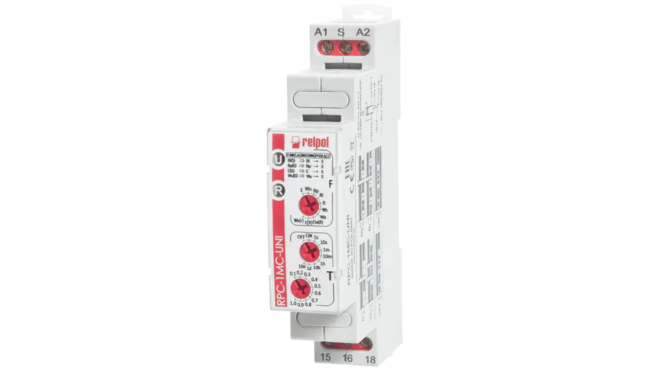 ⁨Timer 1P 1sec-10days 12-240V AC/DC 50/60 Hz multifunctional RPC-1MC-UNI 863216⁩ at Wasserman.eu