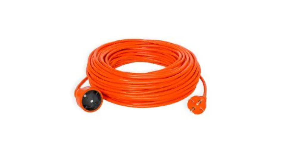 ⁨Extension cable 1-socket b/u 20m /H03VV-F 2x1/ 10A orange⁩ at Wasserman.eu