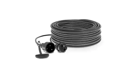 ⁨Extension cable 1-socket z/u 20m /H05RR-F 3x1,5/ 16A black⁩ at Wasserman.eu