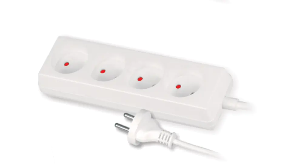⁨Extension Cable 4-socket b/u 10A 1,5m /OMY 2x1/ white PS-460⁩ at Wasserman.eu