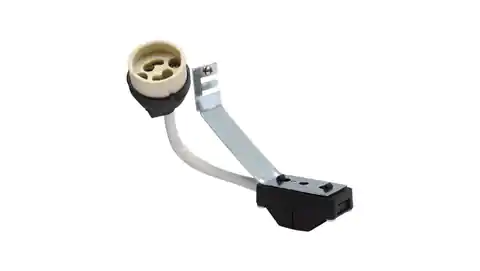 ⁨Gu10 socket with plastic cable and connection + metal holder for housing⁩ at Wasserman.eu