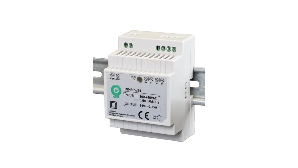 ⁨POS power supply for DIN rail 30W 12VDC 2,5A DIN30W12⁩ at Wasserman.eu